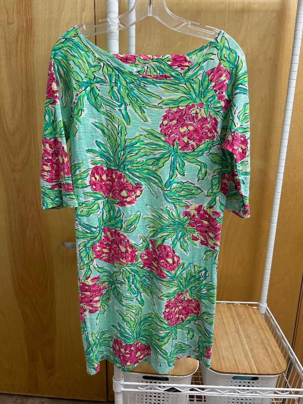 Lilly Pulitzer 3/4 sleeve Small pink and green floral dress